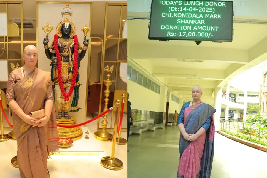 മകന് വേണ്ടി നേർച്ച; തിരുപ്പതിയിൽ തലമുണ്ഡനംചെയ്ത്, അന്നദാനവഴിപാട് നടത്തി പവൻ കല്യാണിന്റെ ഭാര്യ അന്ന