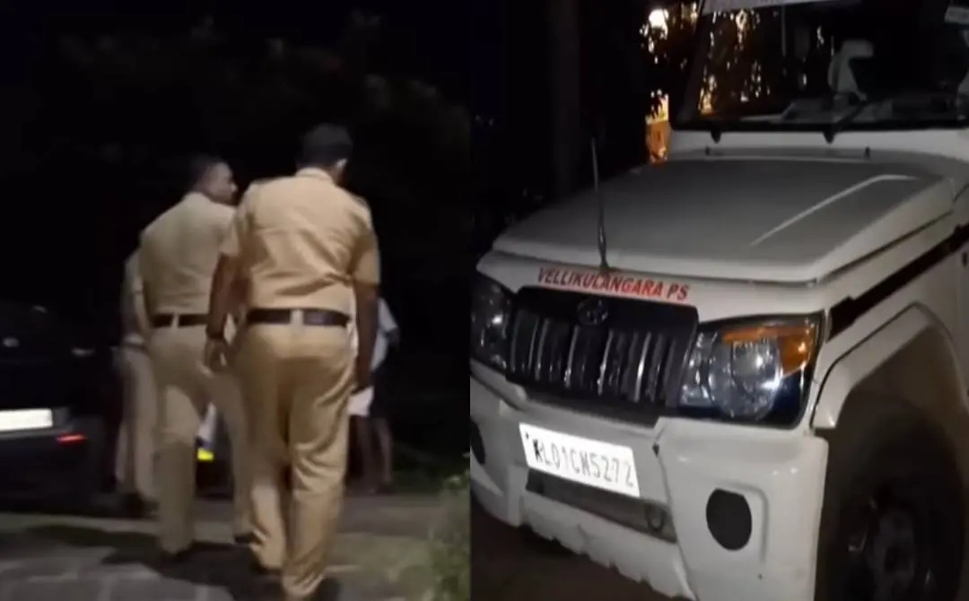 സംഭവസ്ഥലത്ത് പോലീസ് പരിശോധനയ്ക്കെത്തിയപ്പോള് | Screengrab: Mathrubhumi News