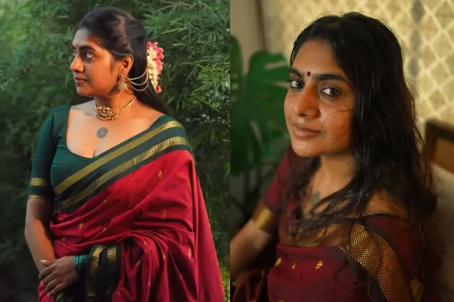 ജീവിതത്തിലെ രണ്ട് സന്തോഷങ്ങള്; സാരിയില് സുന്ദരിയായി നിമിഷ