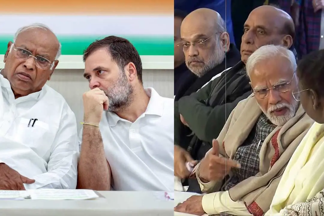 മല്ലികാര്ജുന് ഖാര്ഗെ, രാഹുല് ഗാന്ധി, അമിത് ഷാ, രാജ്നാഥ് സിങ്, പ്രധാനമന്ത്രി മോദി |ഫോട്ടോ:ANI