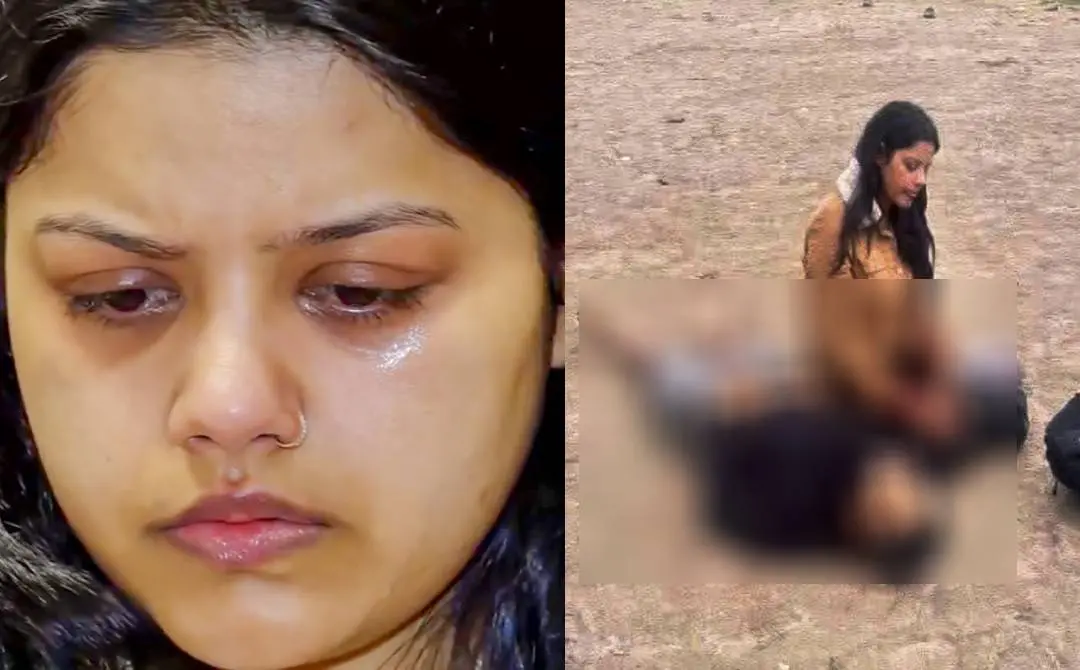 ഹിമാംശി നര്വാള് മാധ്യമങ്ങളോട് സംസാരിക്കുന്നു(ഇടത്ത്) പഹല്ഗാം ഭീകരാക്രമണം നടന്നദിവസത്തെ ദൃശ്യം(വലത്ത്) | Photo: PTI