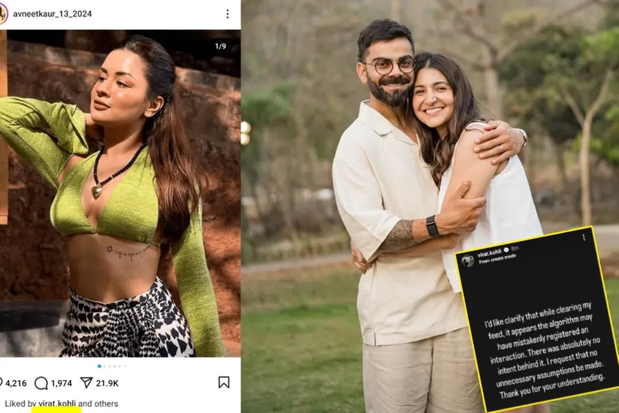 അവനീത് കൗറിന്റെ 'ഹോട്ട്' ഫോട്ടോയ്ക്ക് ലൈക്ക്; പിന്നാലെ അല്ഗോരിതം പണിതന്നതെന്ന് കോലിയുടെ വിശദീകരണം
