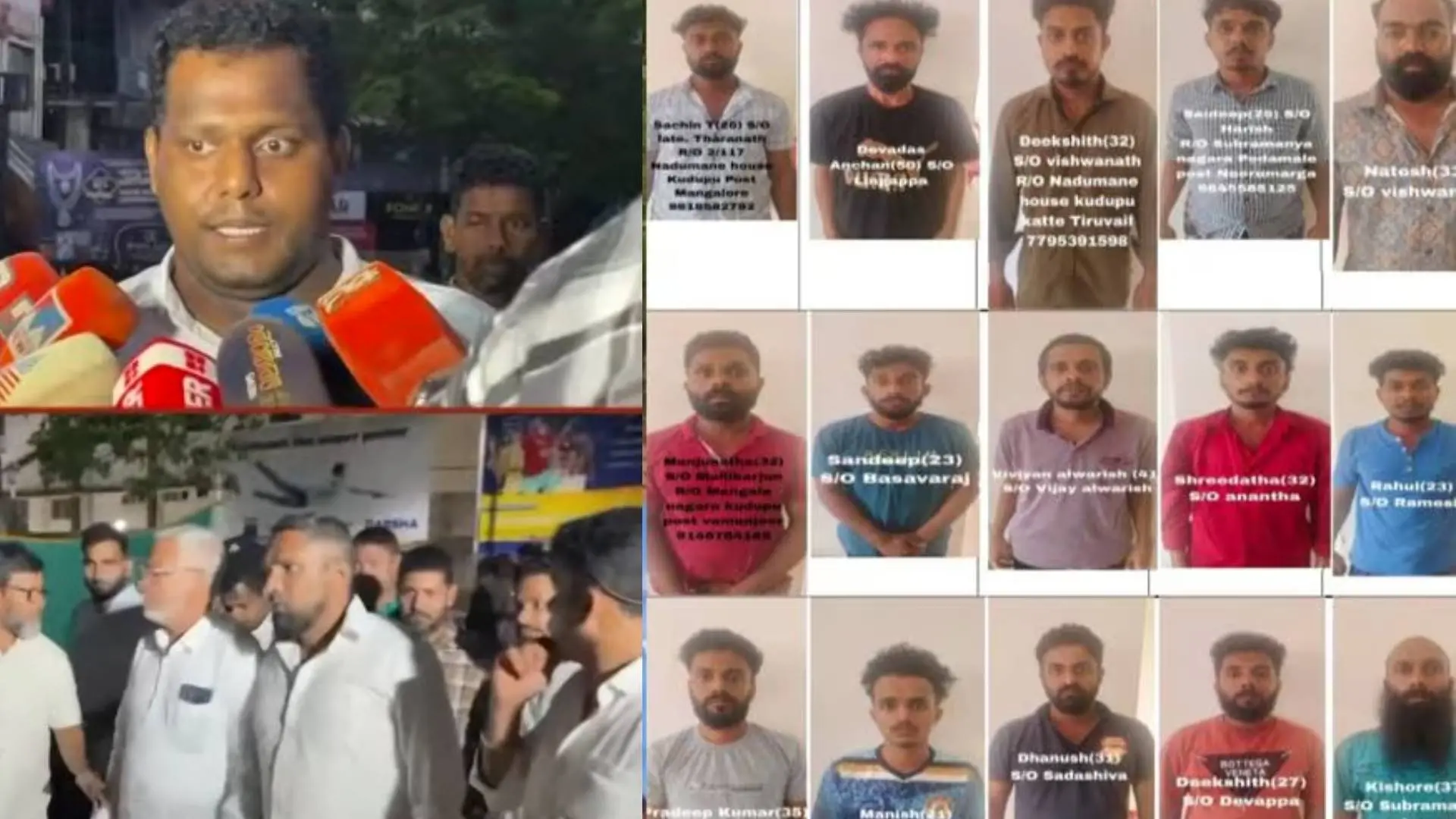 അഷ്റഫിന്റെ സഹോദരന് പ്രതികരിക്കുന്നു, ബന്ധുക്കള് ആശുപത്രിയിലെത്തുന്നു ( ഇടത്ത്), അറസ്റ്റിലായവര്)