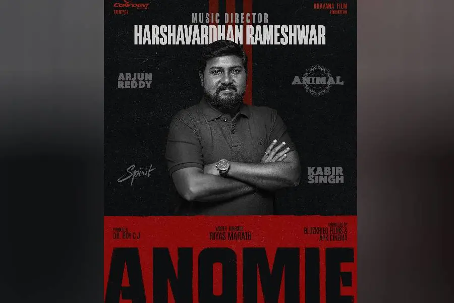 നടി ഭാവന ആദ്യമായി നിർമാണ പങ്കാളിയാകുന്ന ത്രില്ലര് ചിത്രം അനോമി