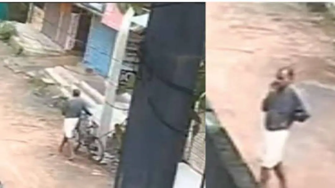 വിഷ്ണുവിന്റെ സൈക്കിൾ മോഷ്ടിച്ചുകൊണ്ടുപോകുന്ന സിസിടിവി ദൃശ്യങ്ങൾ