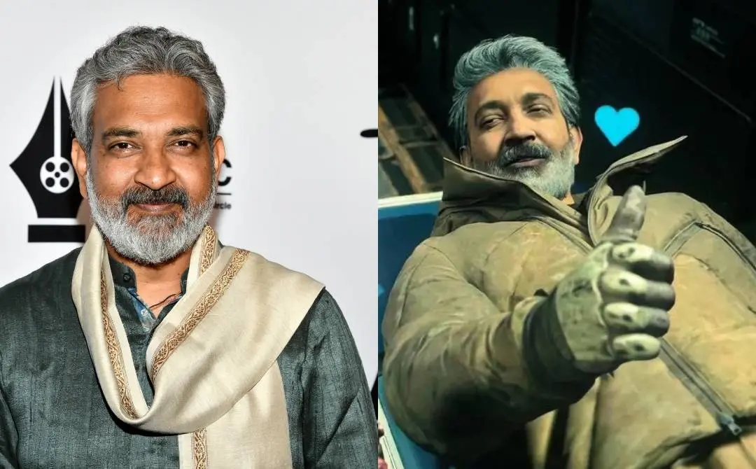 സംവിധായകൻ എസ്.എസ്. രാജമൗലി, 'ഡെത്ത് സ്ട്രാൻഡിംഗ് 2: ഓൺ ദി ബീച്ചി'ൽനിന്നൊരു രംഗം | ഫോട്ടോ: AP, Screengrab