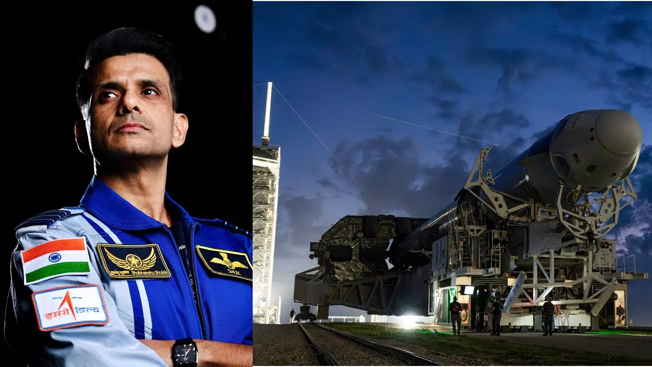 ശുഭാന്ഷു ശുക്ല, ഫാല്ക്കണ് 9 റോക്കറ്റും ഡ്രാഗണ് പേടകവും | Photo - ANI, SpaceX
