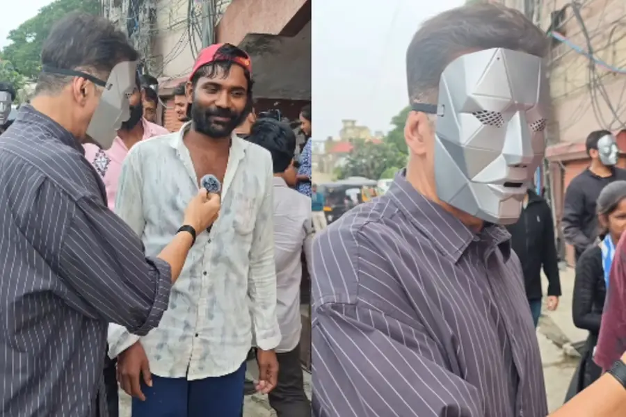 മാസ്കും കൈയിലൊരു മൈക്കും; പ്രേക്ഷകപ്രതികരണം അറിയാൻ മുഖംമറച്ച് തീയേറ്ററിന് മുന്നിൽ അക്ഷയ്കുമാർ