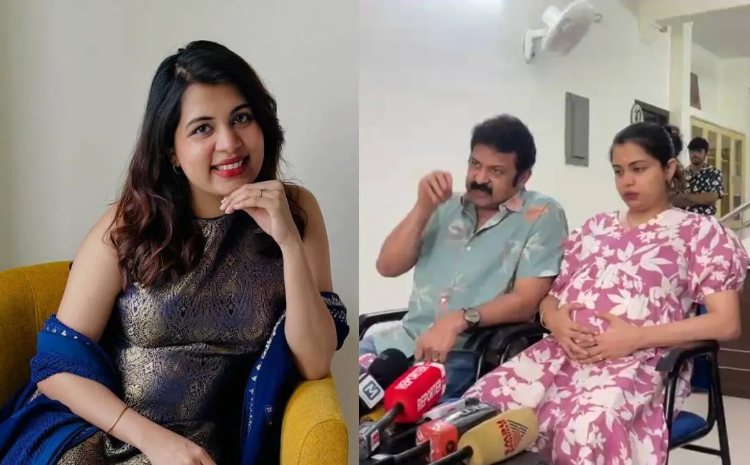 ദിയ കൃഷ്ണ, കൃഷ്ണകുമാറിനൊപ്പം ദിയ വാർത്താസമ്മേളനത്തിൽ | ഫോട്ടോ: Instagram, സ്ക്രീൻഗ്രാബ്