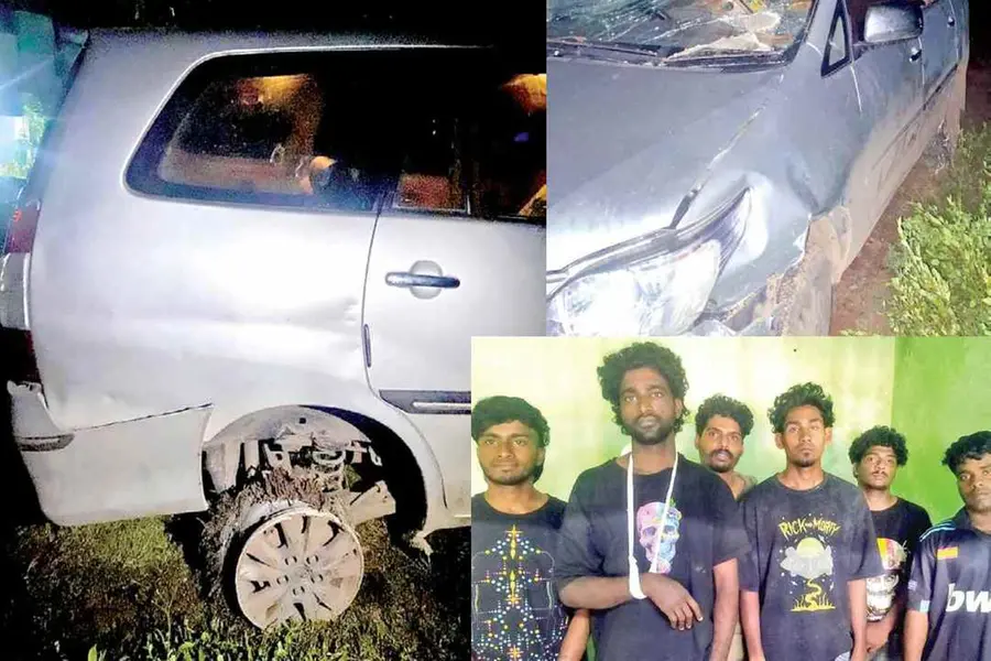 വിമാനത്താവളത്തിലേക്കുള്ള യാത്ര,പോലീസിനെ കണ്ട് മരണപ്പാച്ചിൽ; ചക്രം പൊട്ടിത്തെറിച്ചു, 8 കിലോമീറ്റർ ഓടി