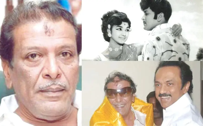 എം.കെ. മുത്തു, പൂക്കാരി എന്ന സിനിമയിൽ മഞ്ജുളയ്ക്കൊപ്പം, എം.കെ. സ്റ്റാലിനൊപ്പം | ഫോട്ടോ: മാതൃഭൂമി