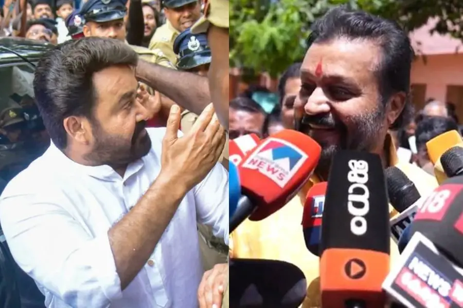 'മോനേ നിന്നെ ഞാന് നോക്കിവെച്ചിട്ടുണ്ട് എന്ന് പറയണോ'; മോഹന്ലാലിനെ അനുകരിച്ച് സുരേഷ് ഗോപി