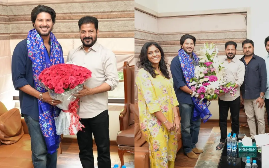ദുല്ഖര് സല്മാന് രേവന്ത് റെഡ്ഡിയെ വസതിയില് സന്ദര്ശിച്ചപ്പോള് | Photo: X/ Revanth Reddy