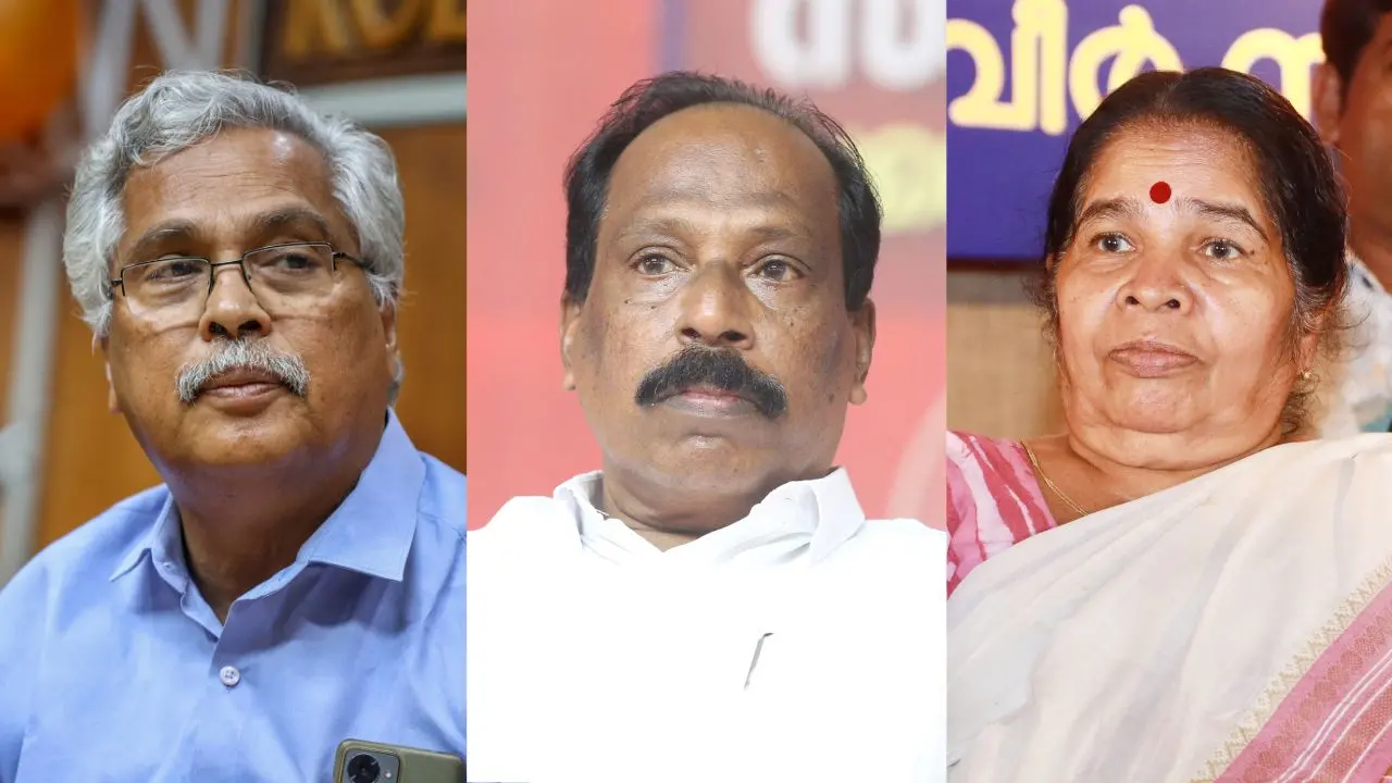 ബിനോയ് വിശ്വം | ചിത്രം: ഗിരീഷ് കുമാർ സി.ആർ., മാതൃഭൂമി | കെ.എം. ദിനകരൻ, കമല സദാനന്ദൻ | ചിത്രം: ബി. മുരളീകൃഷ്ണൻ, മാതൃഭൂമി