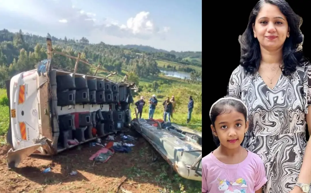 അപകടത്തില്‍പ്പെട്ട ബസ്, അപകടത്തില്‍ മരിച്ച റിയ, മകള്‍ ടെയ്‌റ