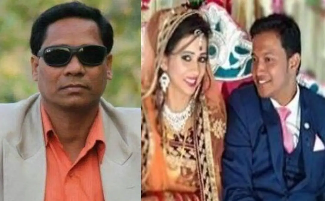 പ്രതി പുഞ്ചിലാല്‍ മെഹെര്‍(ഇടത്ത്) റീമയും കൊല്ലപ്പെട്ട സൗമ്യശേഖര്‍ സാഹുവും. വിവാഹദിവസത്തെ ചിത്രം(വലത്ത്) | Photo Courtesy: x.com/soumyajitt