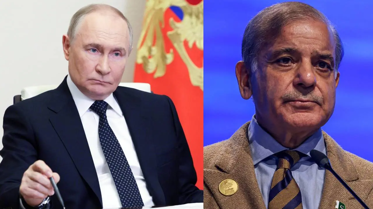 വ്ളാദിമിര് പുതിന് | Photo: AP, ഷഹബാസ് ഷെരീഫ് | Photo : AFP