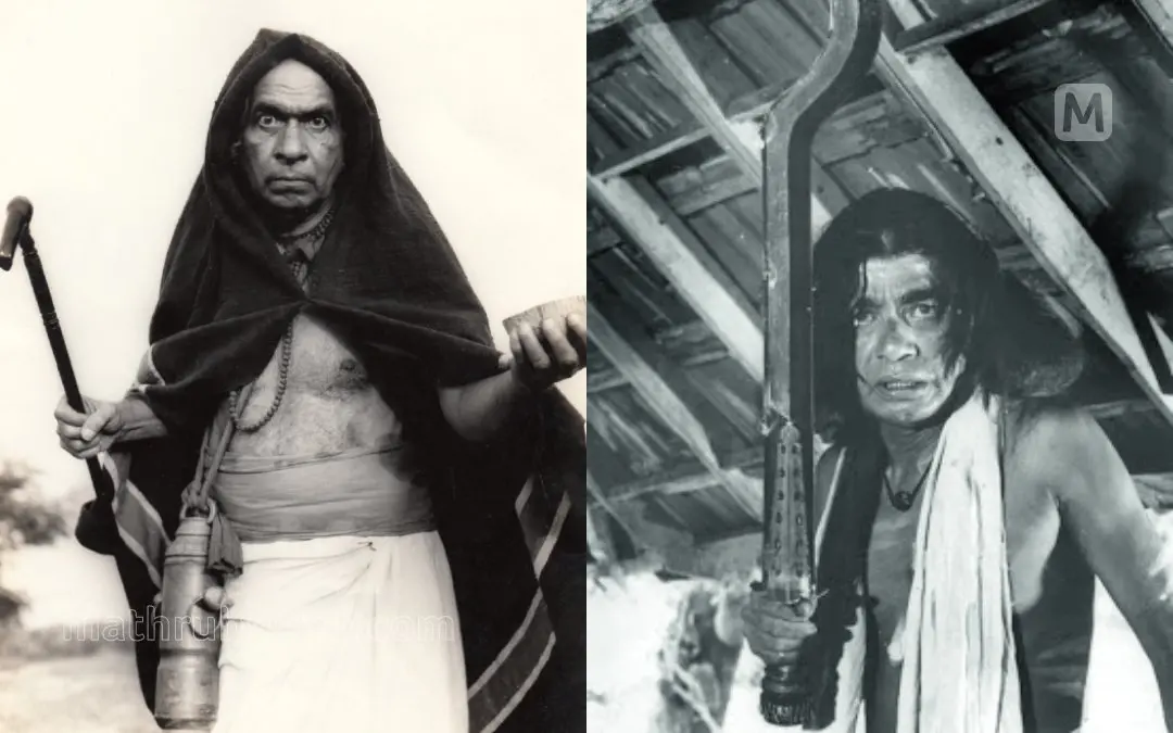 കൊട്ടാരക്കര ശ്രീധരൻ നായർ മൈ ഡിയർ കുട്ടിച്ചാത്തനിൽ (ഇടത്ത്), പി.ജെ. ആന്റണി നിർമാല്യത്തിൽ (വലത്ത്)