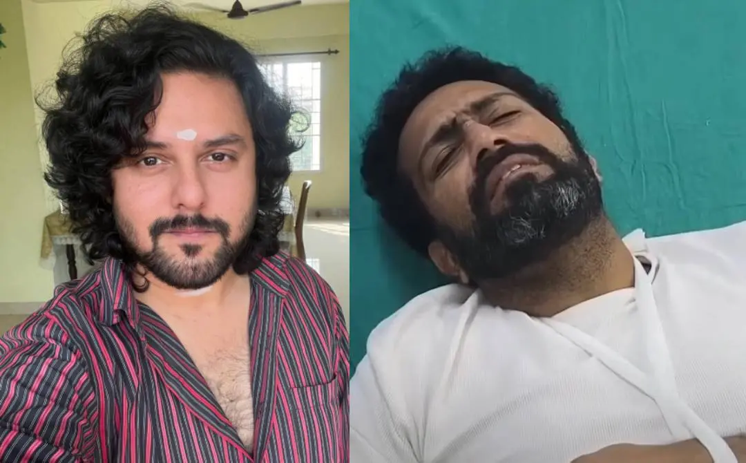 ആര്യൻ രമണി ഗിരിജാവല്ലഭൻ, ഷൈൻ ടോം ചാക്കോ പരിക്കേറ്റ് ആശുപത്രിയിൽ | ഫോട്ടോ: Facebook, Screengrab