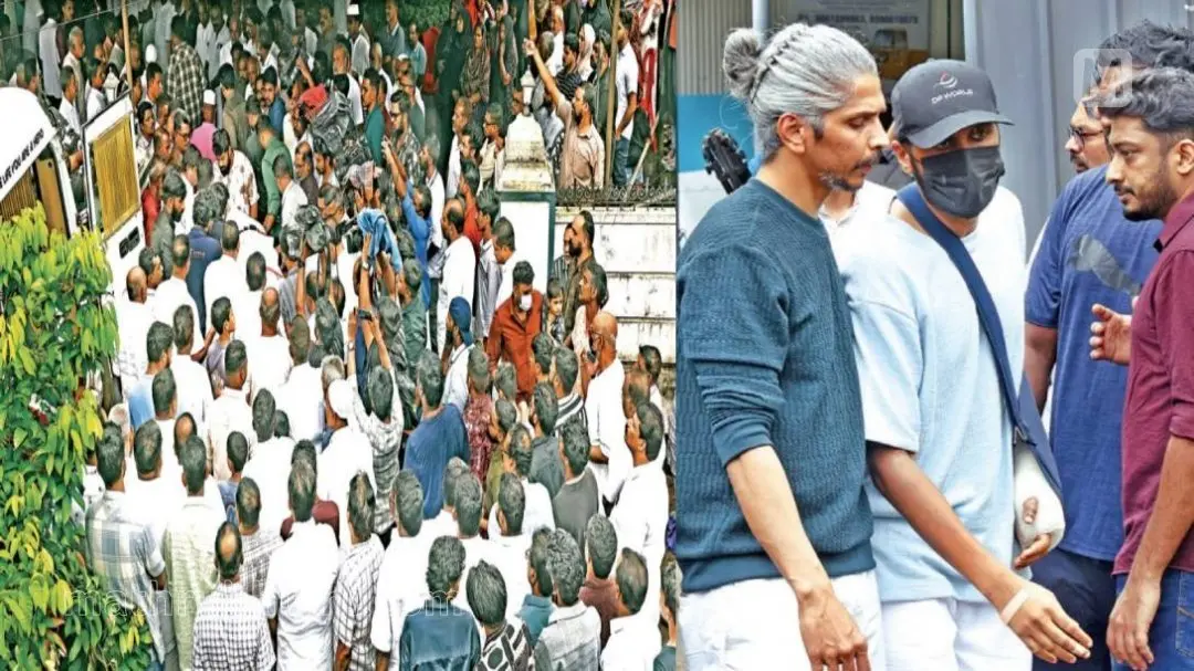 കെനിയയില് ബസ് അപകടത്തില് മരിച്ച മൂവാറ്റുപുഴ സ്വദേശിനി ജെസ്നയുടെയും മകള് റൂഹി മെഹ്റിന്റെയും മൃതദേഹം വീട്ടിലെത്തിച്ചപ്പോള്, ജെസ്നയുടെ ഭര്ത്താവ് മുഹമ്മദ് ഹനീഫിനെ ആശ്വസിപ്പിക്കുന്ന സുഹൃത്തുക്കള്