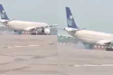 ഹജ്ജ് യാത്രികരുമായെത്തിയ സൗദി വിമാനത്തിന്റെ ചക്രത്തിൽ തീ; യാത്രക്കാരെ ഒഴിപ്പിച്ചു | VIDEO