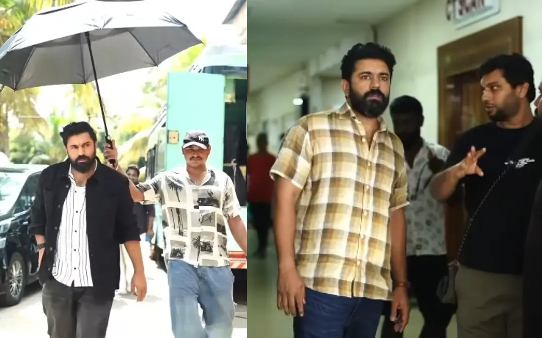 നിവിന്‍ പോളി 'ബേബി ഗേള്‍' സെറ്റില്‍ | Photo: Screen grab/ Facebook: Listin Stephen