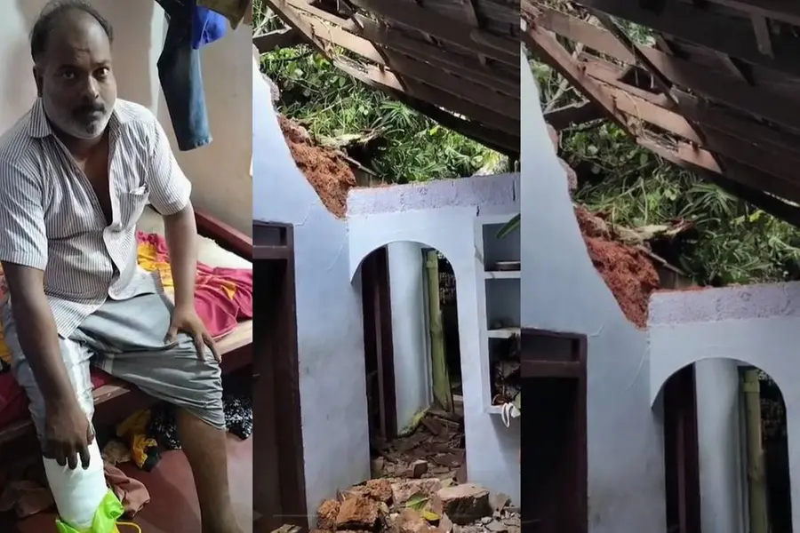 കോഴിക്കോട് ഭീമൻ ആൽമരം വീടിനുമുകളിലേക്ക് കടപുഴകിവീണു; നാലുപേര്ക്ക് പരിക്ക്