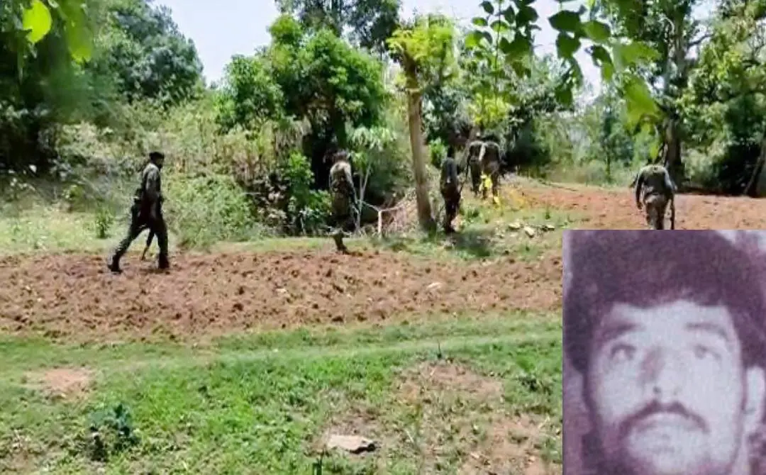 പ്രതീകാത്മക ചിത്രം. ഇന്‍സെറ്റില്‍ ഏറ്റുമുട്ടലില്‍ വധിച്ച മാവോവാദി നേതാവ് ബാസവരാജ് | Photo: ANI & x.com/sudhakarudumula