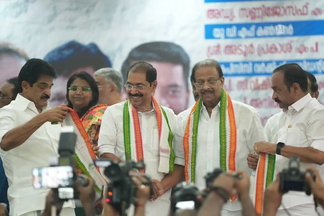 കെപിസിസി പ്രസിഡന്റായി സണ്ണി ജോസഫ് ചുമതലയേല്‍ക്കുന്ന ചടങ്ങില്‍നിന്ന് |ഫോട്ടോ:പ്രവീണ്‍ദാസ് എം