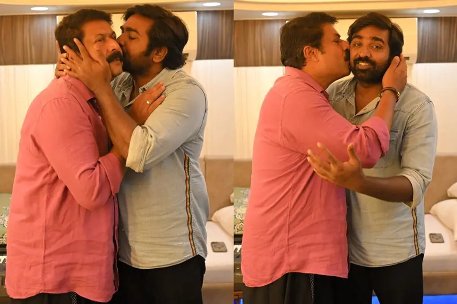 'ഇവിടെ വരുന്നവർക്കെല്ലാം ഉമ്മ കൊടുക്കുന്നുണ്ടെന്ന് കേട്ടു'; വിജയ് സേതുപതിക്ക് ഇർഷാദിന്റെ സ്നേഹചുംബനം