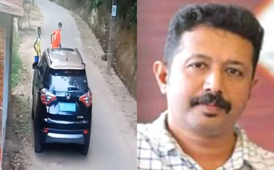 സംഭവത്തിന്റെ സിസിടിവി ദൃശ്യം(ഇടത്ത്) പ്രതി പ്രിയരഞ്ജന്‍(വലത്ത്)