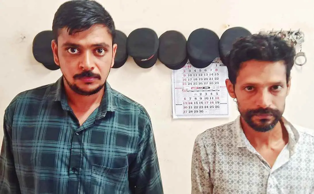 പിടിയിലായ നാനേഷും രാധാകൃഷ്ണനും