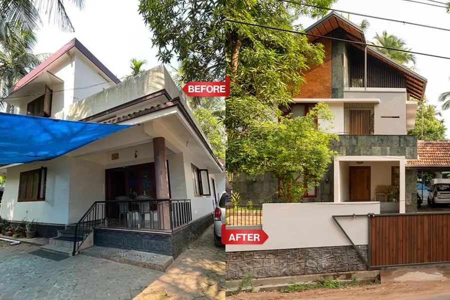 സ്ഥലപരിമിതി മാറി, കാറ്റും വെളിച്ചവും വന്നു; പുത്തനായി മാറി 25 വര്ഷം പഴക്കമുള്ള ഇരുനിലവീട്