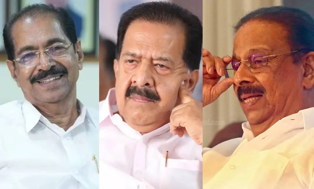 സണ്ണി ജോസഫ്, രമേശ് ചെന്നിത്തല, കെ സുധാകരൻ