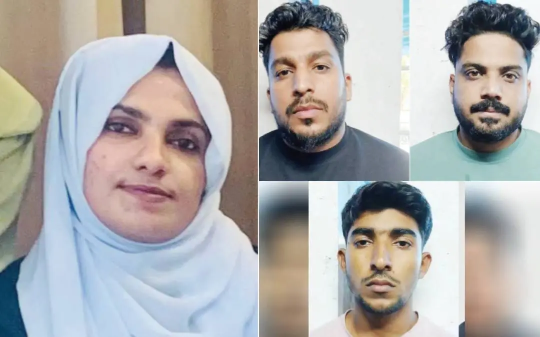 റസീന, പ്രതികളായ ഫൈസല്‍, മുബഷിര്‍, റഫ്‌നാസ്‌