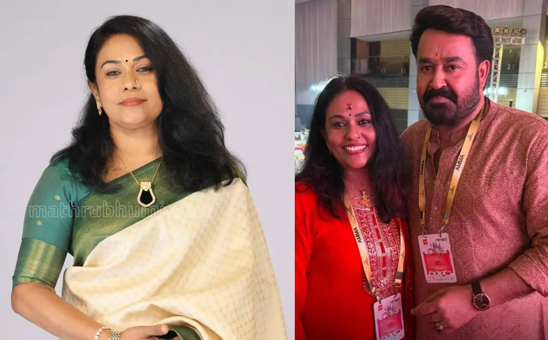 സീമ ജി. നായർ, മോഹൻലാലിനൊപ്പം | ഫോട്ടോ: സിദ്ദിഖുൽ അക്ബർ \മാതൃഭൂമി, Facebook