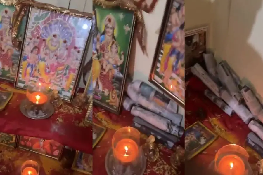 ഇതാ നല്ലവനായ ഉണ്ണി, എന്തൊരു ഭക്തി..!; കഞ്ചാവ് പൊതികൾ സൂക്ഷിച്ചത് ദൈവങ്ങളുടെ ചിത്രങ്ങൾക്ക് പിറകിൽ