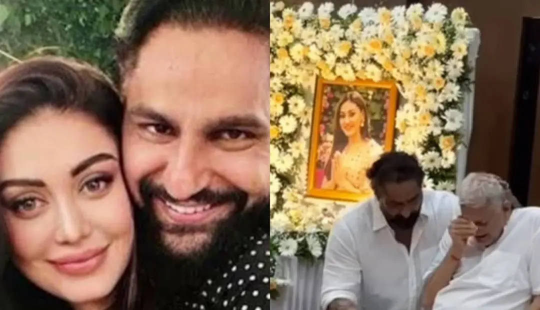 ഷെഫാലി ജാരിവാലയും ഭർത്താവ് പരാഗ് ത്യാഗിയും, പ്രാർഥനാ യോഗത്തിനിടെ പിതാവ് | Photo: Instagram: mamaraazzi