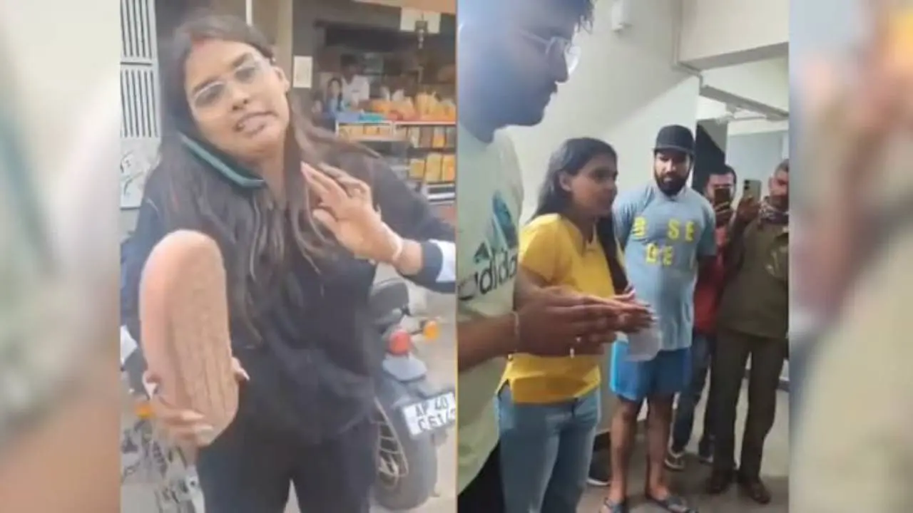 യുവതി ഓട്ടോ ഡ്രൈവറെ ചെരുപ്പൂരിയടിക്കുന്നു/ യുവതി മാപ്പ് ചോദിക്കുന്ന വീഡിയോയില്നിന്ന് | Photo: x