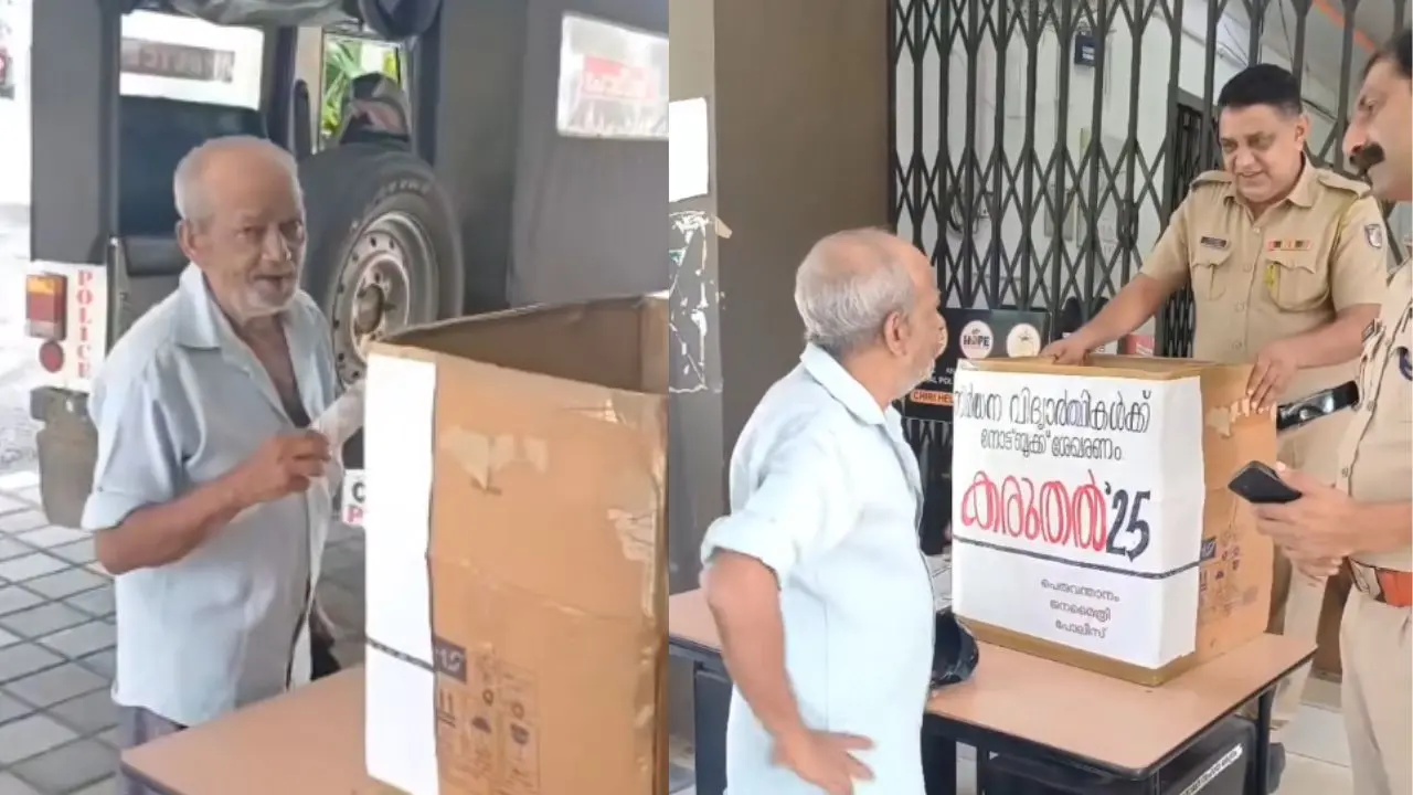 രഘുനാഥനോട് കുശലംപറയുന്ന പോലീസ് ഉദ്യോഗസ്ഥർ