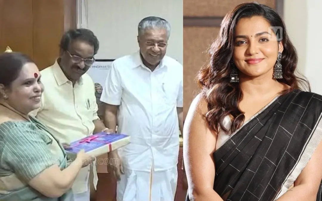 ജസ്റ്റിസ് ഹേമ റിപ്പോര്ട്ട് കൈമാറുന്നു, പാര്വതി തിരുവോത്ത് | Photo: Screen grab/ Mathrubhumi News, Mathrubhumi