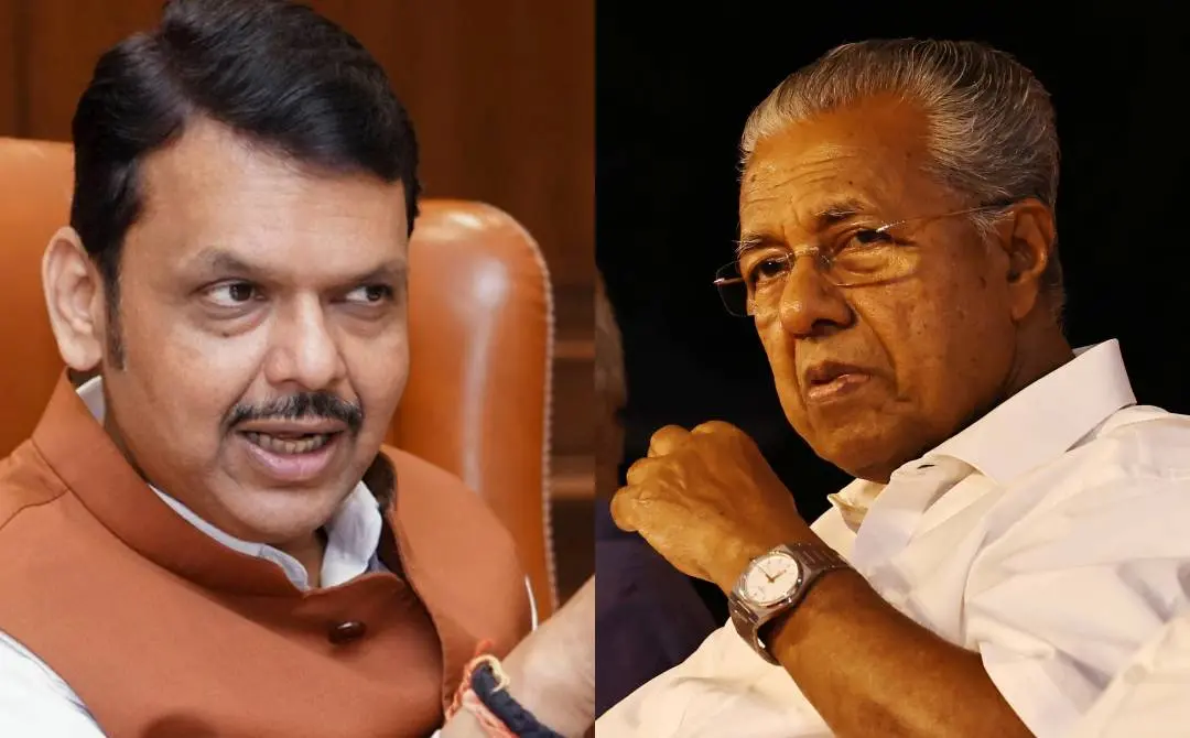 മഹാരാഷ്ട്ര മുഖ്യമന്ത്രി ദേവേന്ദ്ര ഫഡ്‌നവിസ്, കേരള മുഖ്യമന്ത്രി പിണറായി വിജയന്‍ | Photo: CMO Maharashtra & Mathrubhumi