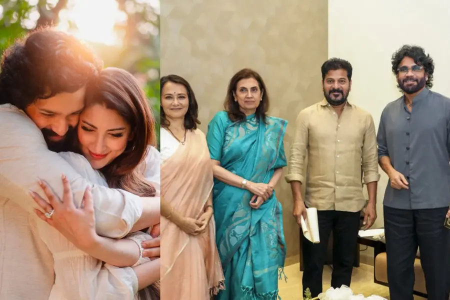 അക്കിനേനി കുടുംബത്തിൽ വീണ്ടും കല്യാണം; രേവന്ത് റെഡ്ഡിയെ ക്ഷണിക്കാൻ നേരിട്ടെത്തി നാഗാർജുനയും അമലയും