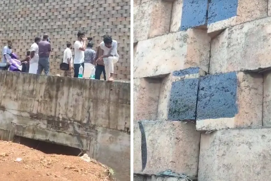മലപ്പുറത്ത് ദേശീയപാതയില്‍ വീണ്ടും വിള്ളല്‍: തലപ്പാറ വലിയപറമ്പില്‍ ഓവുപാലം താഴ്ന്നു, ഗതാഗതം നിര്‍ത്തി