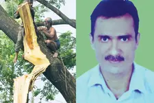 മുറിക്കുന്നതിനിടെ മരക്കൊമ്പ് പൊട്ടിവീണു; സുരക്ഷയ്ക്കായി കെട്ടിയ കയറിൽ കുരുങ്ങി തൊഴിലാളി മരിച്ചു