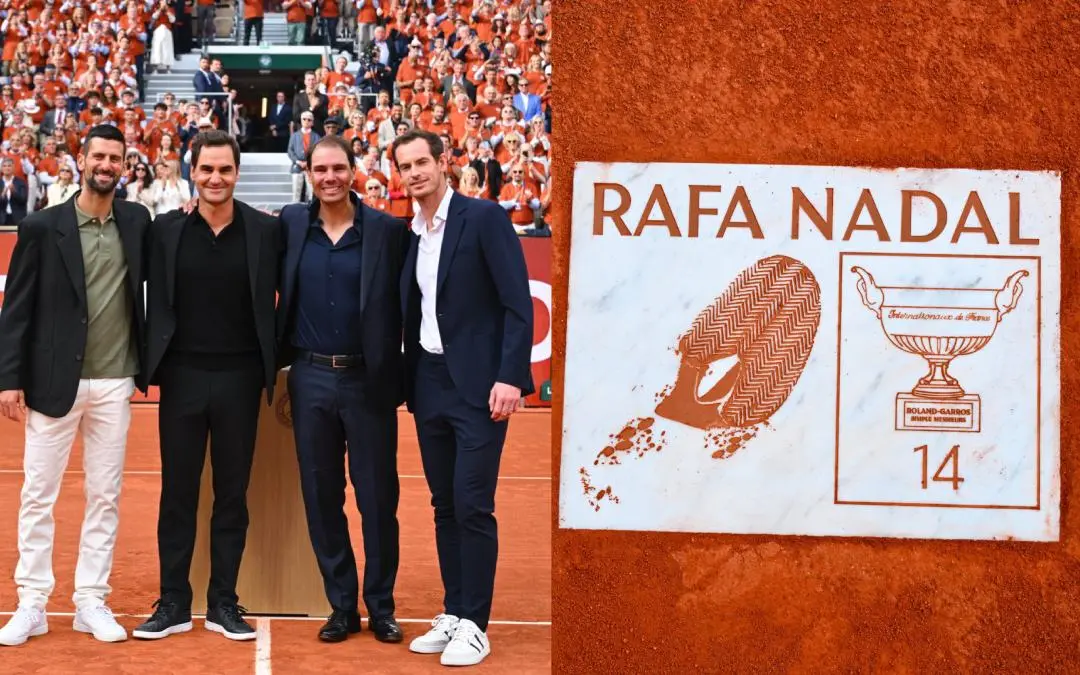 റാഫേൽ നദാലിനെ ആദരിച്ച ചടങ്ങിൽ നിന്ന് | X.com/rolandgarros