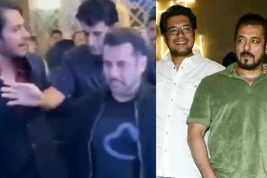 സല്മാന് ഖാന്റെ അടുത്തേക്കെത്താന് ശ്രമിച്ച് ആമിര് ഖാന്റെ മകന്; തള്ളിമാറ്റി ബോഡിഗാര്ഡ്