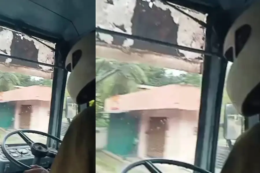 'തലപോയാൽ ശരിയാവില്ല'; അടൂരിൽ ഹെൽമറ്റ് ധരിച്ച് വാഹനമോടിച്ച് കെഎസ്ആർടിസി ഡ്രൈവർ; വീഡിയോ