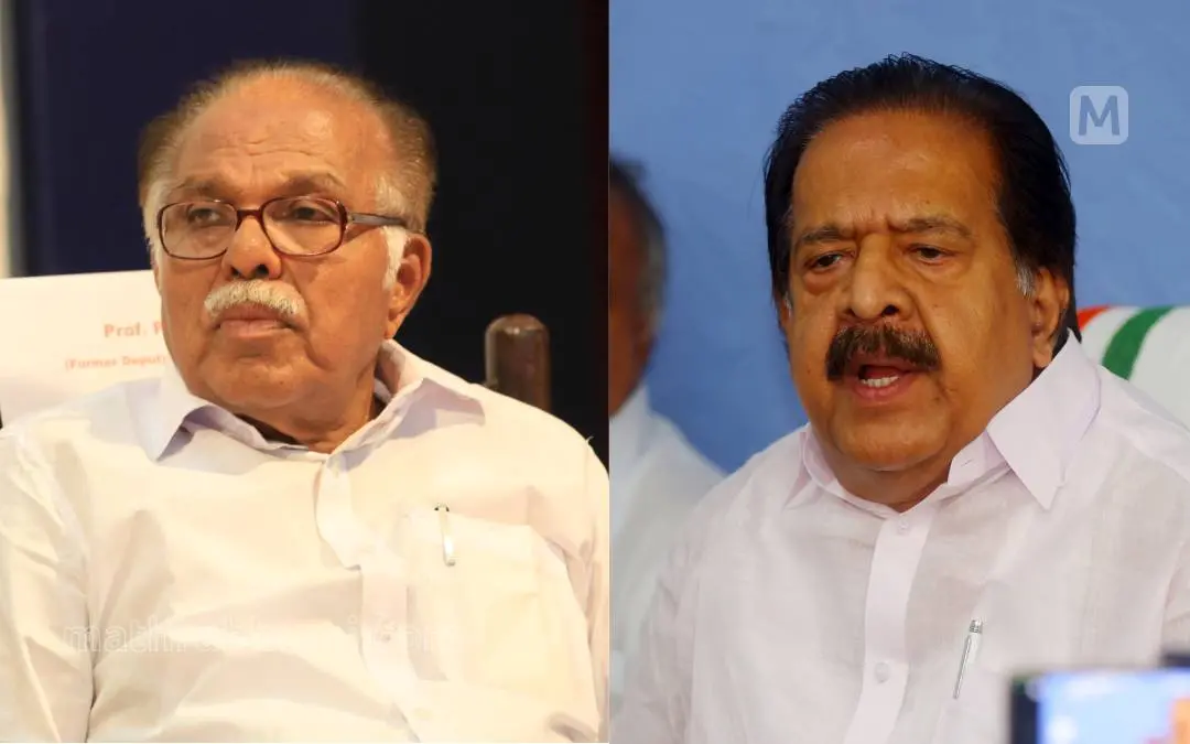 പി.ജെ കുര്യൻ, രമേശ് ചെന്നിത്തല | ഫോട്ടോ: മാതൃഭൂമി