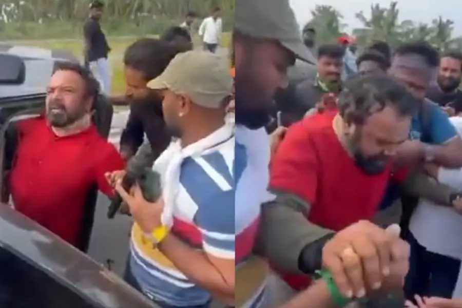 തകർന്ന കാറിൽനിന്ന് ആംബുലൻസിലേക്ക് കയറുന്ന മോഹൻ രാജ്; വിങ്ങലായി അന്തരിച്ച സ്റ്റണ്ട്മാന്റെ പഴയ വീഡിയോ